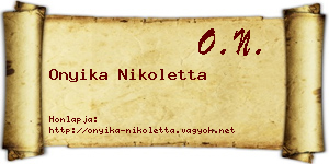 Onyika Nikoletta névjegykártya